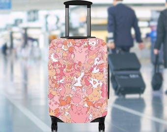 Monster Collage Luggage Cover, Travel Suitcase Cover Protector Skins, Custom Photo Print Available Fits for 18-32 Inch Trip Luggage