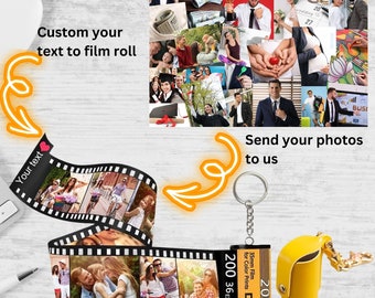 Personalisierter Foto-Filmrollen-Schlüsselanhänger, personalisierter Foto-Filmrollen-Schlüsselanhänger, Kamera-Filmrollen-Schlüsselanhänger, Geburtstagsgeschenk für Mutter, Jahrestag