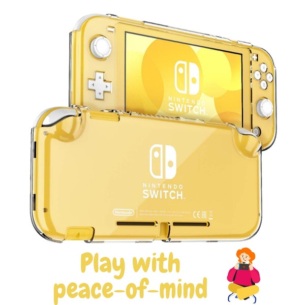 Clear Case compatibility with Switch Lite, Hard Transparent Full Protection Cover, NS Switch Lite DIY Accessories