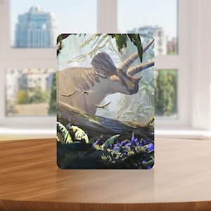 Dinosaur Art Kindle Case with Hand Strap for Kindle 6 6.8 7 inch, Paperwhite 12 11, Kindle Colorsoft/Scribe/Oasis, Kindle 11 10 Gen