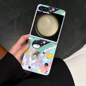Cartoon-Anime-Handyhülle für Samsung Galaxy Z Flip und Motorola Razr mit Displayschutzfolie