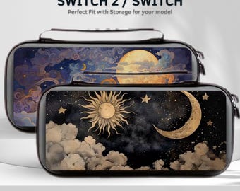 Custodia da viaggio Celestial Art per Nintendo Switch 2/Switch OLED, con protezione per lo schermo e 10 slot per cartucce di gioco.