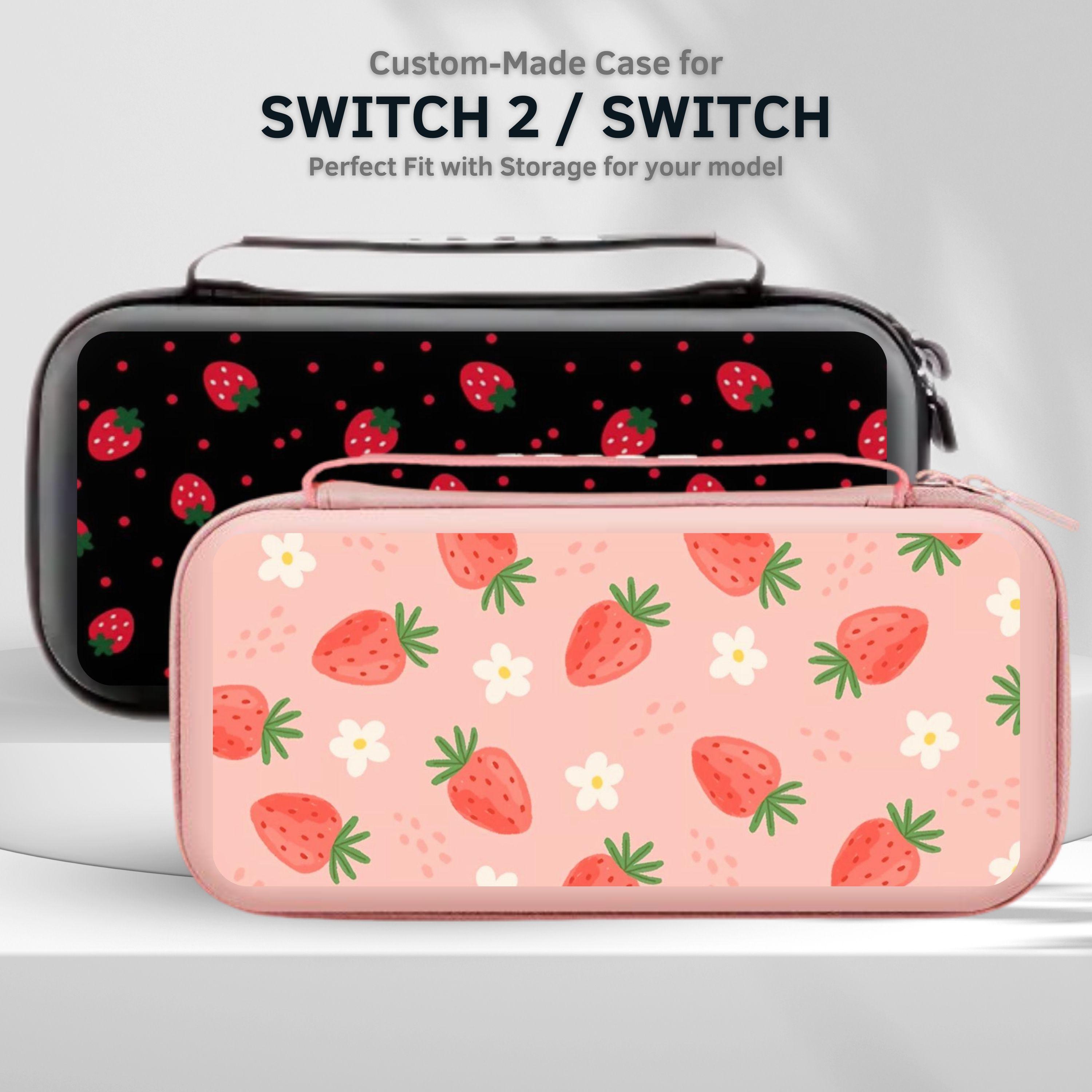 Cute Strawberry Carry Switch Case for Nintendo Switch 2/switch