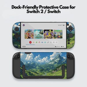 Anime Nature Switch Case for Nintendo Switch 2, Switch OLED, Dock-Friendly Protective Snap Cover, Hard Shell