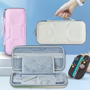 Nintendo Switch 2 2025用 ジョイコンサムキャップ付き 7.9インチ ハードシェル保護トラベルカバー ゲームカートリッジ10個収納可能