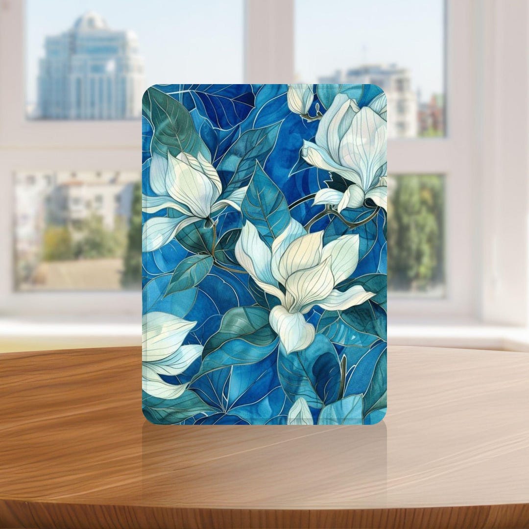 Stained Glass Floral Kindle Case With Hand Strap for Kindle 6 6.8 7 ...