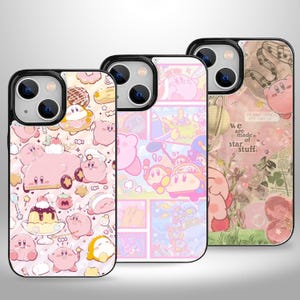 Kirby Fanart Aesthetic Wallet-telefoonhoesje met kaarthouder voor iPhone 16 15 14 13 Pro Max Plus, Samsung Galaxy S25 S24 S23 Ultra Plus