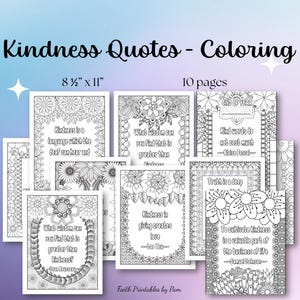 Kindness Coloring Pages for Adults and Teens, Kindness Quotes