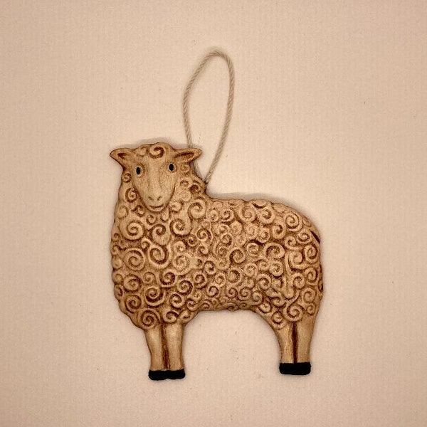 Painted Beeswax Ornament l Folk Art l Sheep l German Craft l Natural Wax l Cinnamon Scented