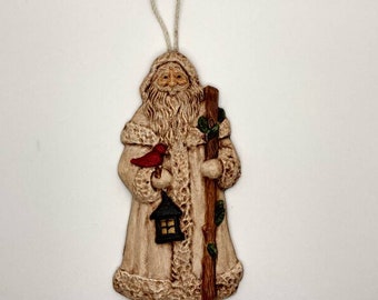 Painted Beeswax Ornament | Folk Art |  Santa | German Craft | Winter | Christmas