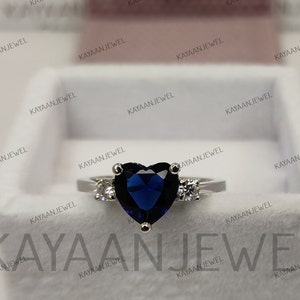 2.20 Ct Blue Heart Cut Diamond Wedding Engagement Ring in 925 Sterling Silver,Gift For Women,Antique Engagement Ring,Gift,Heart Of the Ocean