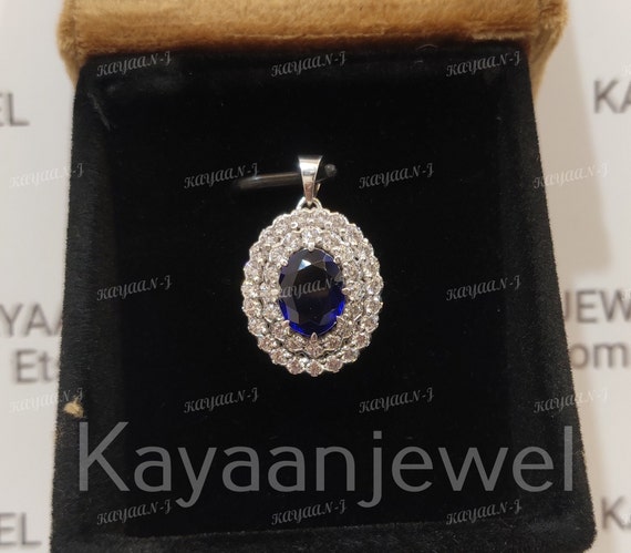 sapphire pendant,Oval pendant, pendant for women, 2.30 ct sapphire pendant in 925 Sterling silver, Anniversary gift, gift for her, gifts
