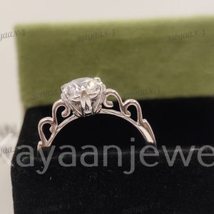jaren 1930 vintage 2,10 karaat witte ronde geslepen diamanten trouwring in 935 argentiumzilver, antieke verlovingsring, ringen voor vrouwen