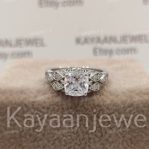 Vintage art deco 2.30Ct white Cushion Cut Engagement Ring in 925 Sterling Silver,Edwardian ring,Gift for Women,anniversary gift,gift for her