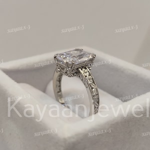 1930s Vintage 2.50 Ct White european cut Diamond Engagement Wedding Ring in 935 Argentium Silver,Gift for women,Solitaire Ring,art deco ring