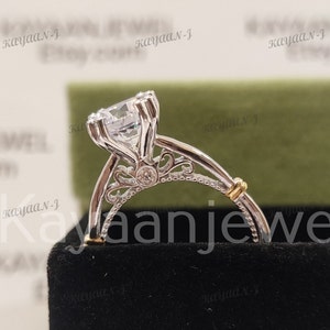 1930s Vintage 2.30 Carat White round cut diamond wedding engagement ring in 935 Argentium Silver, Antique engagement ring, Rings for women