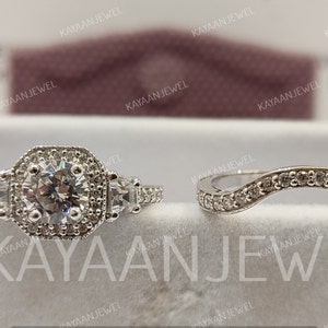 1930s Vintage 2.30 Carat White round cut diamond wedding engagement ring in 935 Argentium Silver, Antique engagement ring, Rings for women
