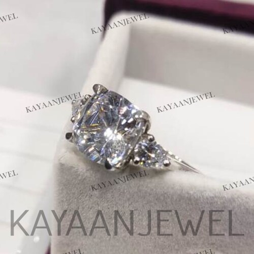 2.40Ct White Cushion Cut Diamond Engagement Wedding Ring in 925 Sterling Silver,Solitaire Ring,Three Stone Ring,Unique Wedding online Gift,Gift