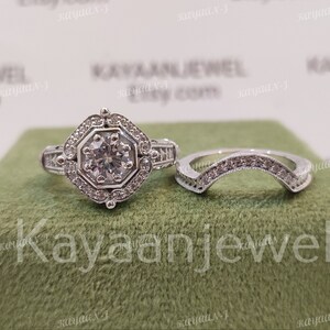 Vintage 2.10Ct Round Cut Diamond Engagement Wedding Ring set in 925 Sterling Silver,Art Deco ring,rings for Women,Antique Engagement Ring