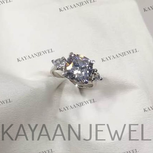 2.40Ct White Cushion Cut Diamond Engagement Wedding Ring in 925 Sterling Silver,Solitaire Ring,Three Stone Ring,Unique Wedding online Gift,Gift