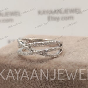 pave ring,pave style Engagement Ring in 925 Sterling Silver,crossover Rings,Gift for Women,gift for wife,birthday gifts for women,gifts