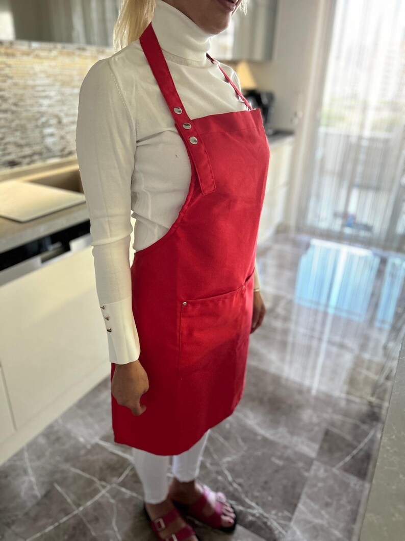 chef apron, women's kitchen apron, men's kitchen apron, gift for him, gift for her, cafe, restaurant, apron zdjęcie 7