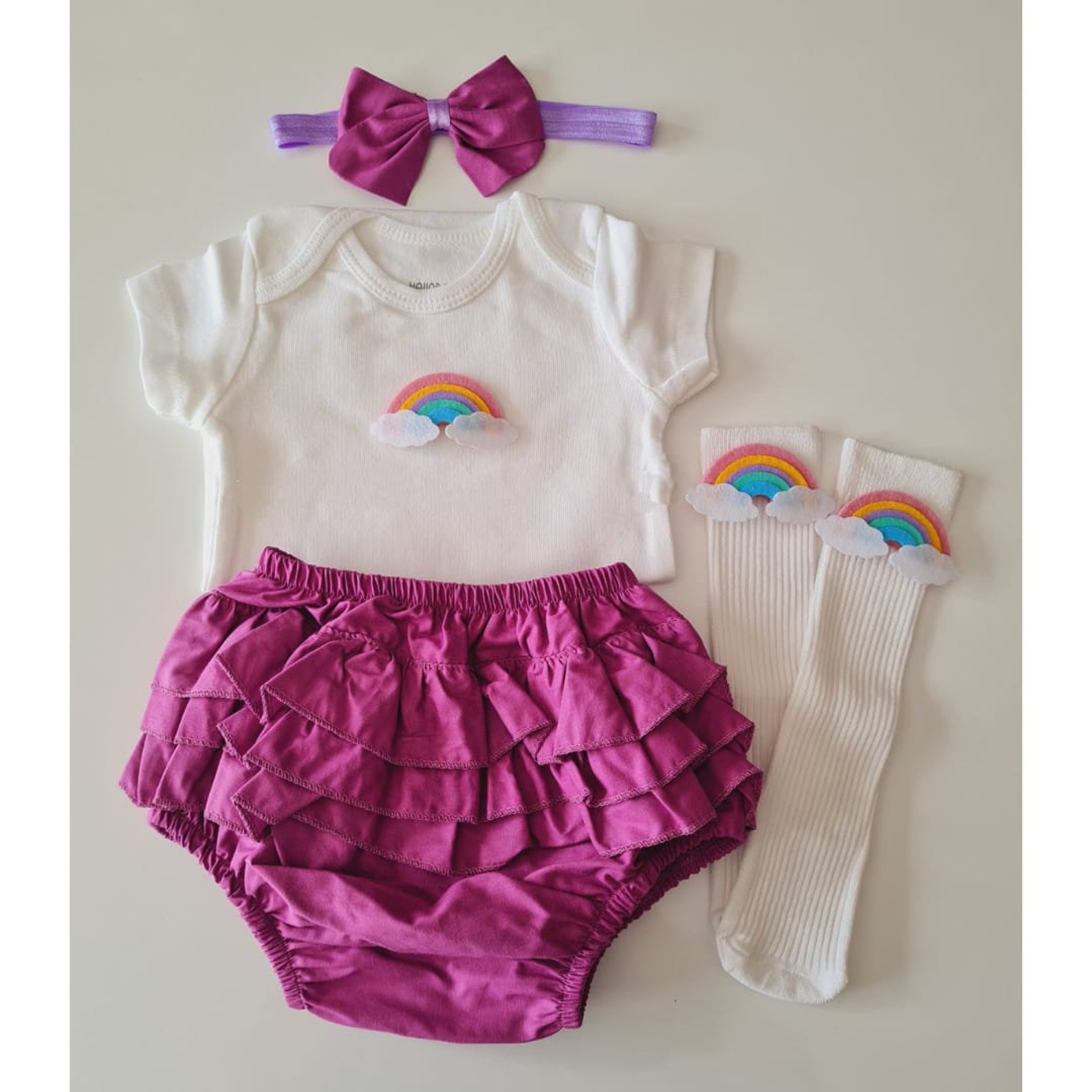 4 pcs Été 2021 Purple Rainbow Clothes Baby Girl Clothes Etsy