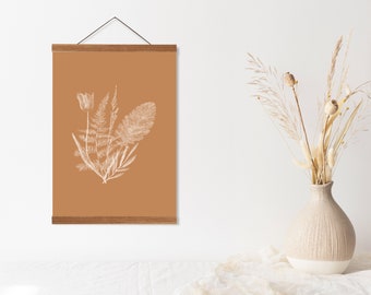 Botanical Print, Digital Download, Printable Wall Art, Quote Print, Home Wall Decor, Orange Wall Print, Boho Gallery Wall