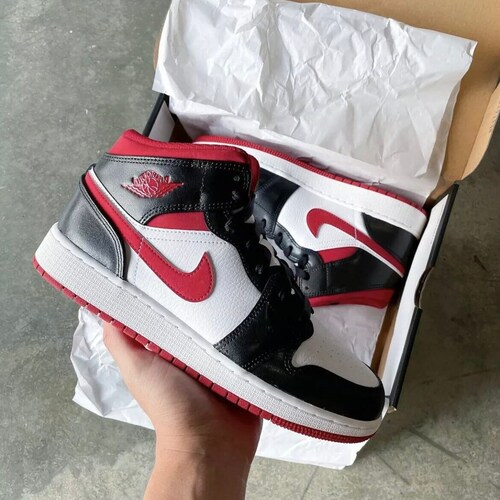 Custom Air Jordan 1 Mid Gym Red Black 