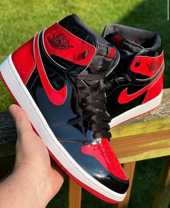 Custom Air Jordan 1 High OG PATENT BRED 