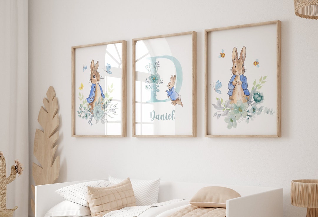 Personalised Peter Rabbit Nursery Decor Set of 3 Beatrix Potter Nursery ...