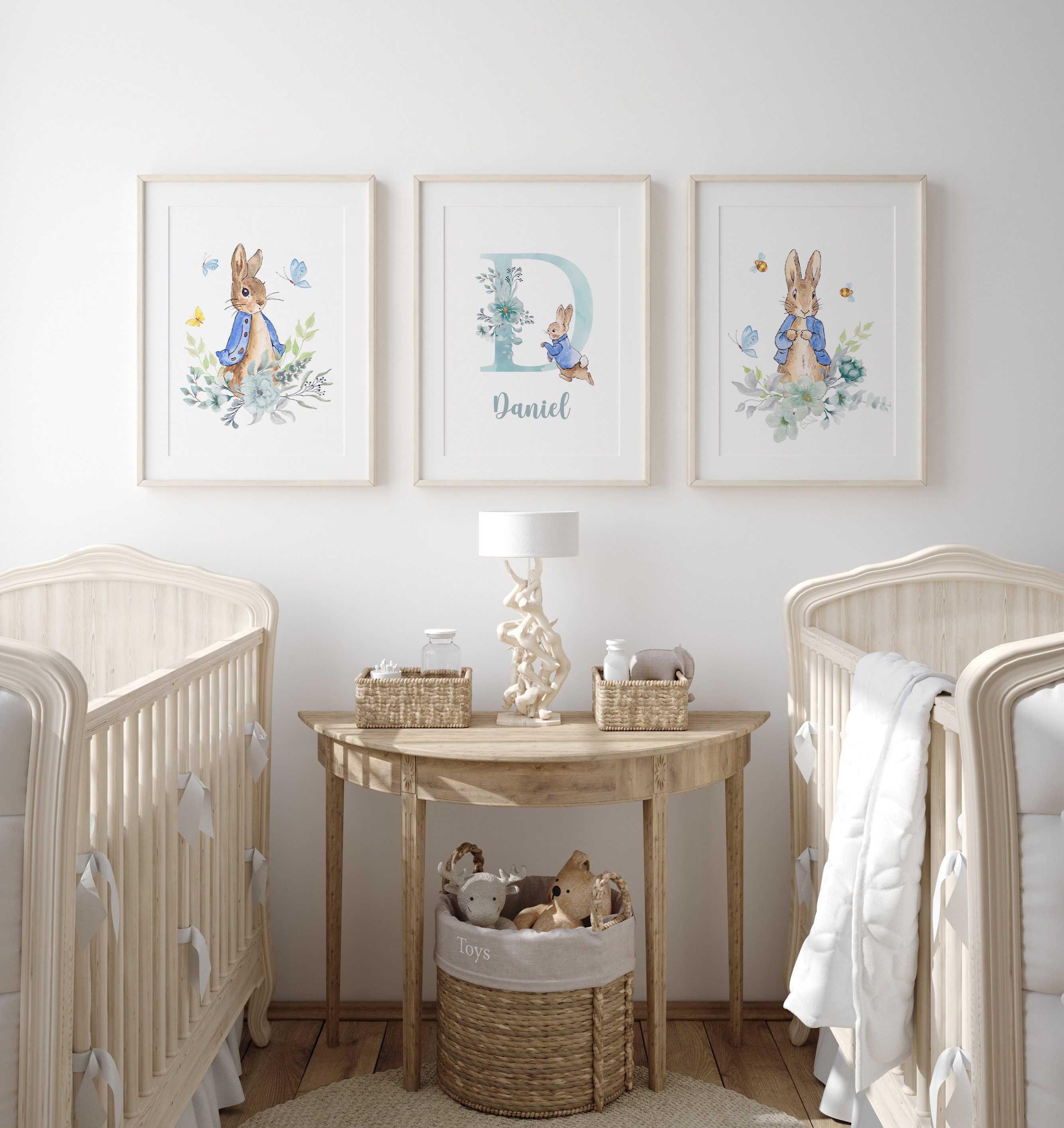 Personalized Peter Rabbit Nursery Print Set, Beatrix Potter Decor ...