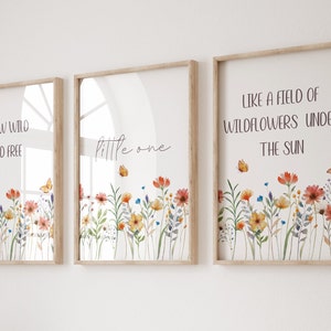 Wildflowers Nursery Prints Floral Print Nursery Decor Baby Girls Room Decor Floral Wall Art