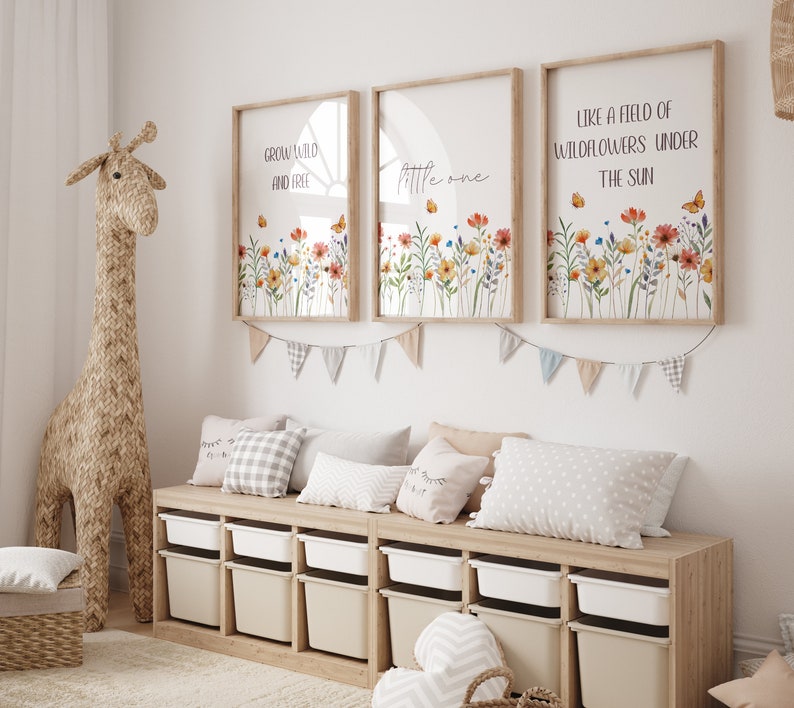 Wildflowers Nursery Prints, Floral Baby Girl Room Decor (digital ...