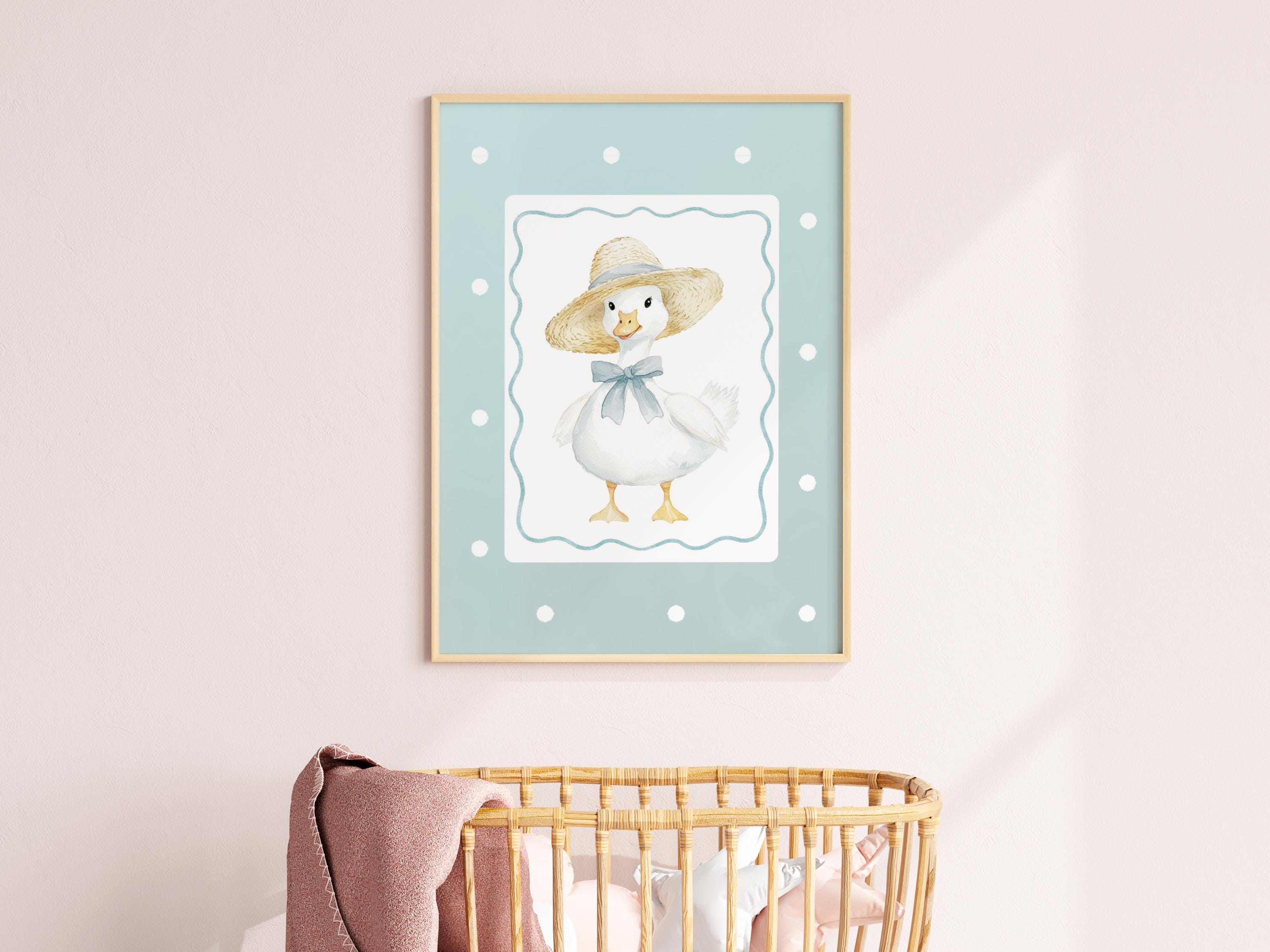 Cute Goose Nursery Print Cottagecore Goose Wall Art Baby Room Decor ...
