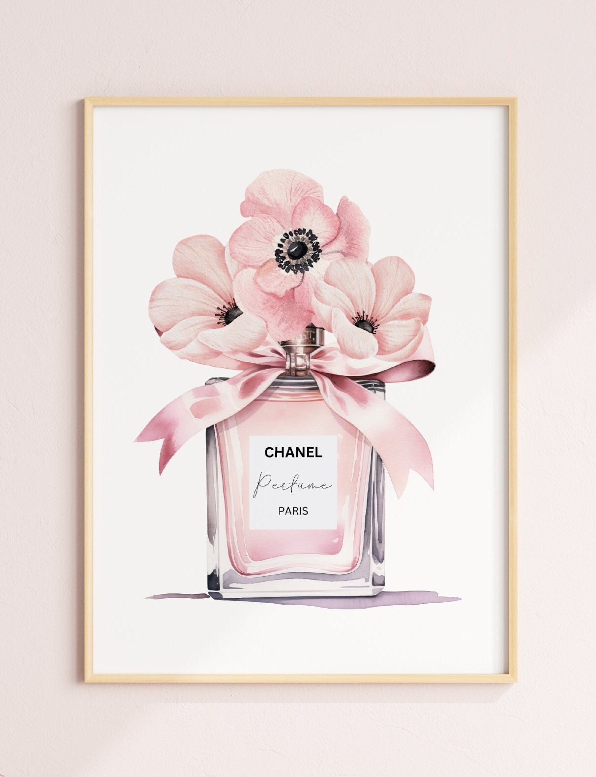 Chanel Perfume Print Pink Wall Art Perfume Poster Fashion Paris Art ...