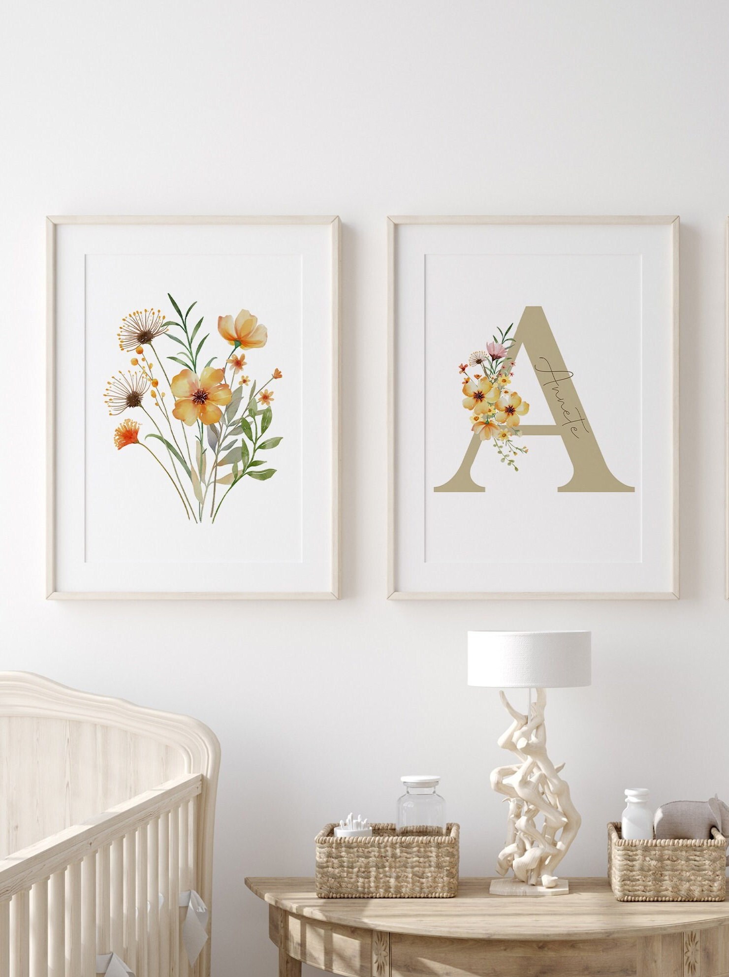 Personalised Wildflowers Nursery Print Floral Nursery Decor - Etsy ...