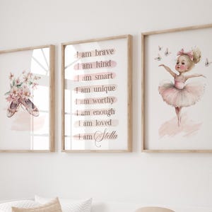 Affirmations Prints Wall Art Personalised Affirmations for Kids Ballerina Decor Girls Affirmations Print Ballerina Print