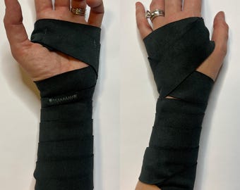 Forrest Green Faux Suede Warrior Hand Wraps