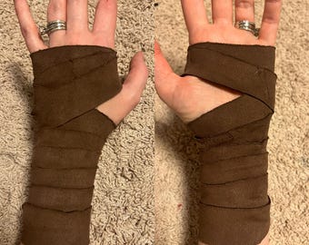 Dark Brown Faux Suede Warrior Hand Wraps, stretch