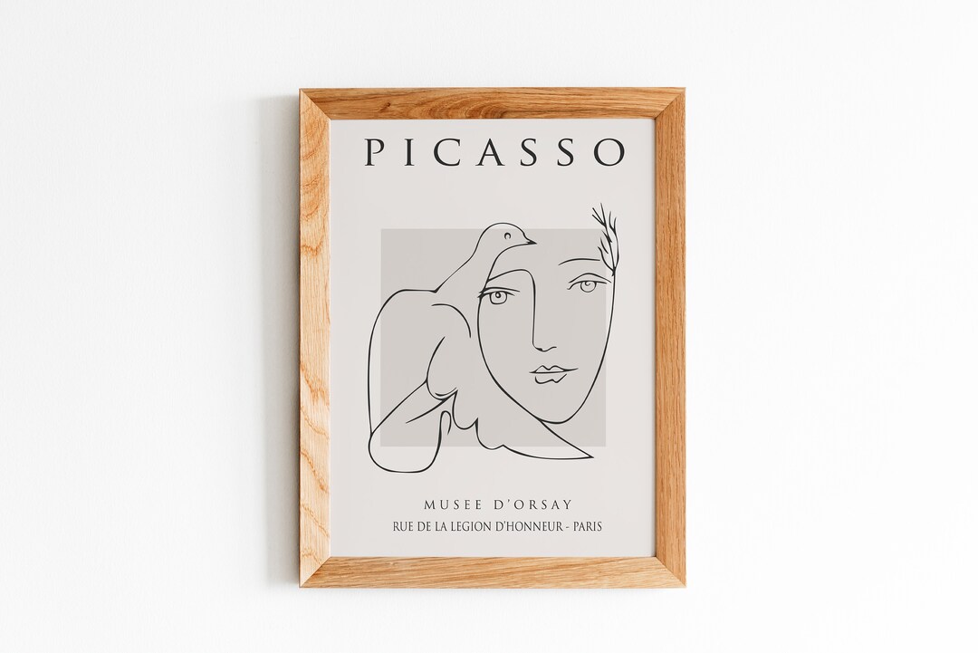 Pablo Picasso Print / Picasso Woman Head Dove / Printable Wall Art