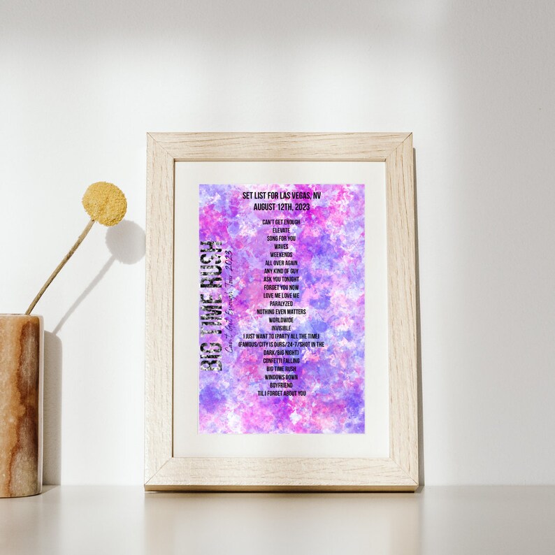 Big Time Rush Can't Get Enough Tour Custom Setlist Etsy