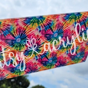 Tie Dye Rainbow Bursts Artsy Acrylic