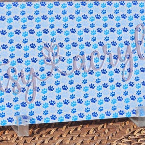 Paw Prints Dog Blue Artsy Acrylic