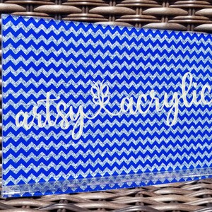 Royal Blue Glitter ZigZag Artsy Acrylic