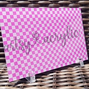 Pink'n'White Checkerboard Artsy Acrylic