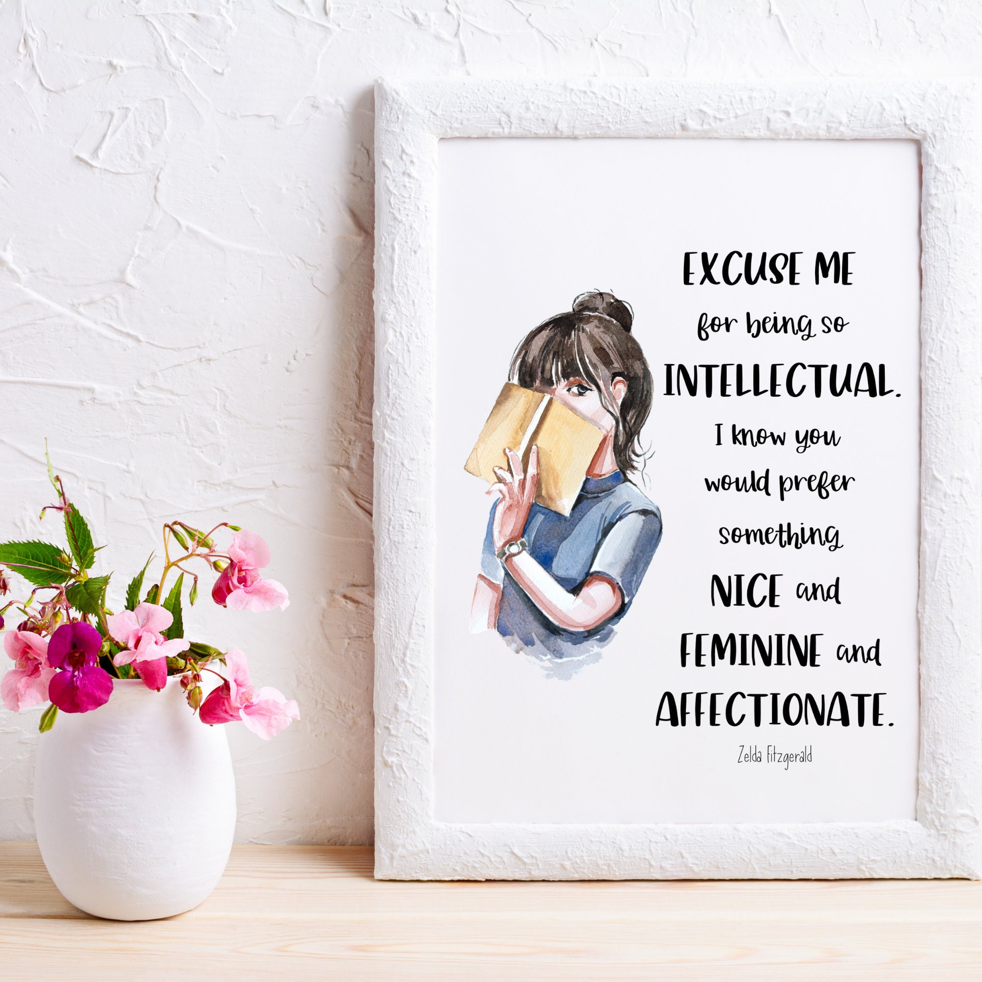 Book Wall Art Book Quote Read Excuse Me for Being so Etsy