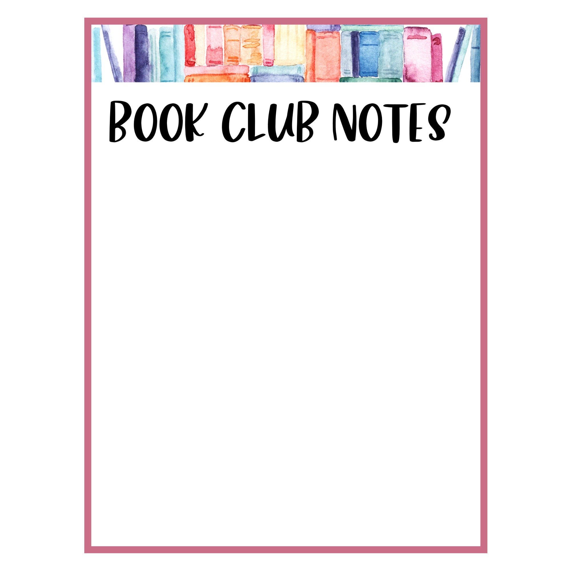 book-club-notes-paper-book-stacks-writing-reading-etsy