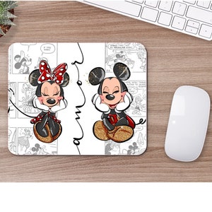 Tappetino per mouse di Topolino e Minnie, tappetino per mouse Disney, regalo per mamma, amica, figlia, colleghe o per una persona speciale per te.