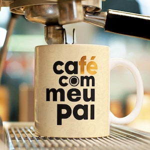 Caneca "Café com Meu Pai" - Presente Cristão para o Papai - Personalizável com Nome - Caneca Evangélica - Perfeita para os Dia dos Pais
